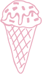 Illustration of a waffle cone with ice cream